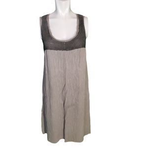 Transit Par Such Italy Crinkle Satin Sleeveless Shift Tank Dress Slipdress Sz M